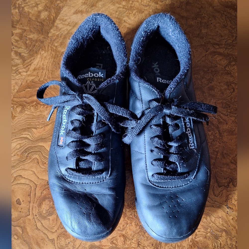 Reebok Black Leather Sneakers